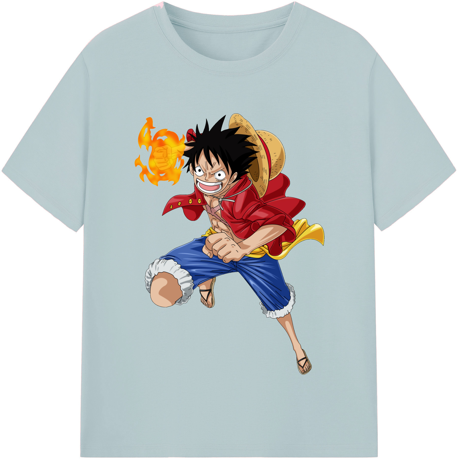 ワンピース モンキー・D・ルフィ ONE PIECE Monkey D. Luffy 綿100％半袖Tシャツ（フロントプリント）
